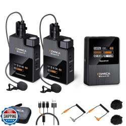 Comica Audio Boom X-D D2 Ultracompact 2-Person Digital Wireless Microphone System (2.4 GHz, Black)